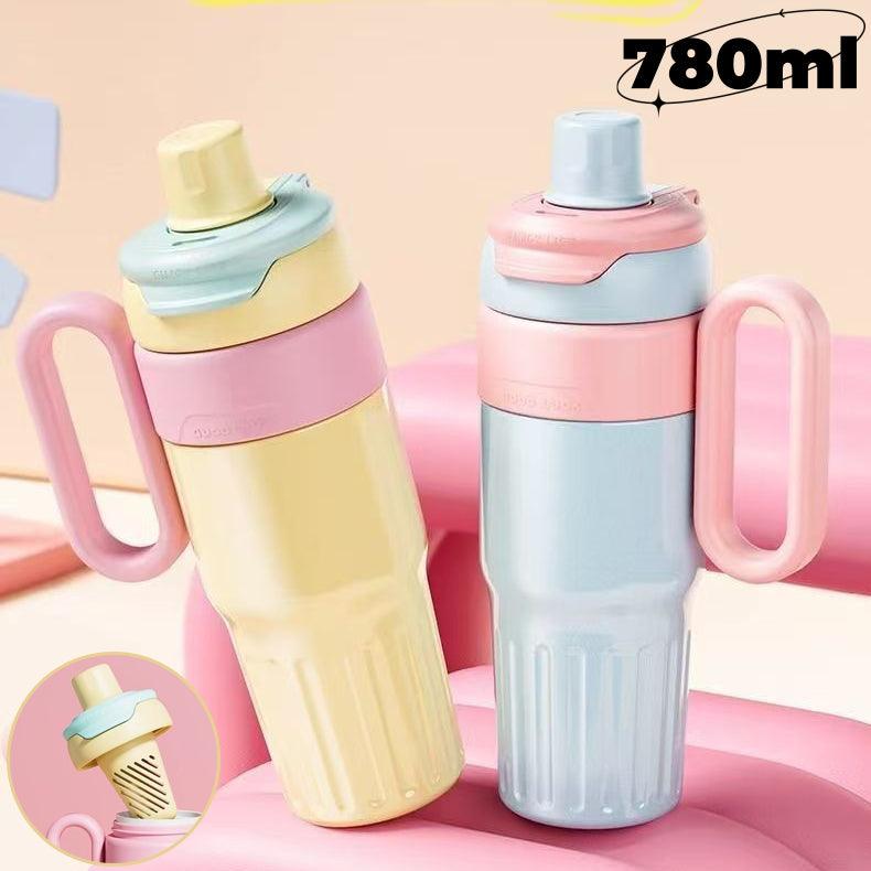 26oz insulated stainless steel water bottle with handle