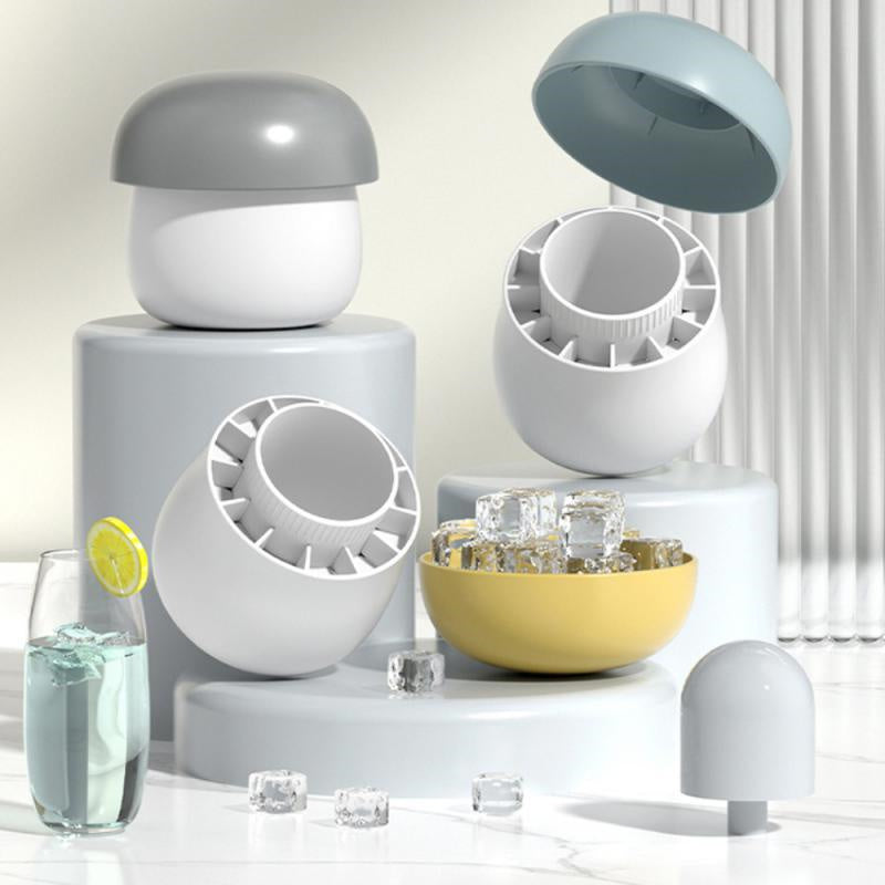 One-Press silicone ice cube maker with storage container for 55 ice cubes
