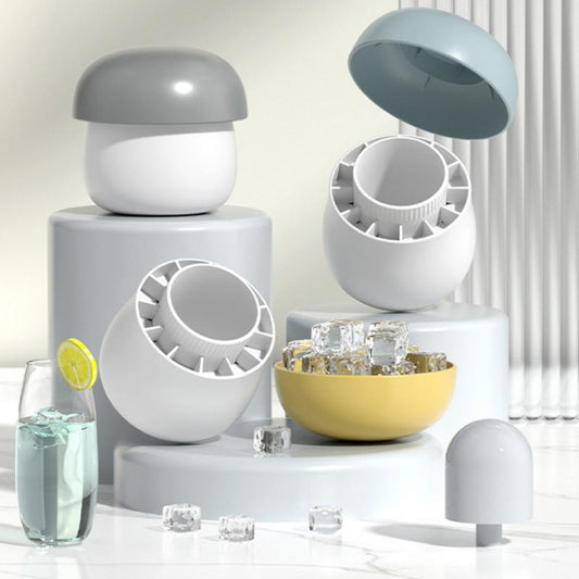 One-Press silicone ice cube maker with storage container for 55 ice cubes