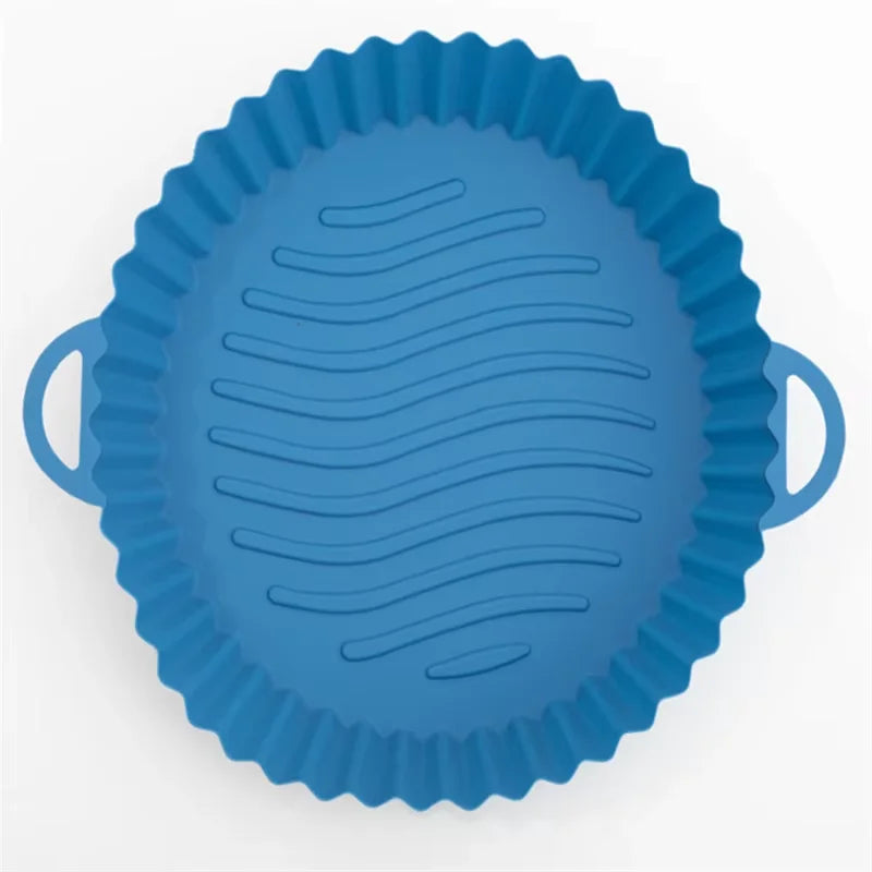 Reusable Silicone Air Fryer Liners – Non-Stick Food Safe Air Fryer Basket Pot (Round & Square)
