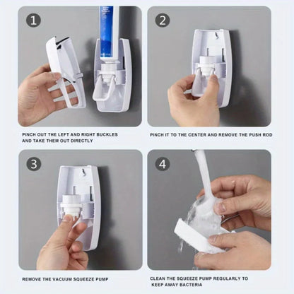 Wall-Mounted Automatic Toothbrush & Toothpaste Holder Set | ViralVaultX