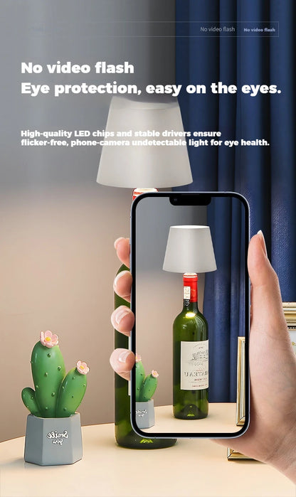 Bottle Lamp Rechargeable RGB Dimmable Wine Bottle Light Portable for Bar Restaurant Camping Party Decor Night Light