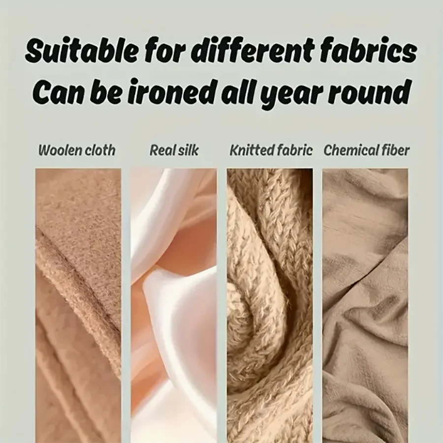 Mini steam iron 180 degree rotatable handle in use on a collar