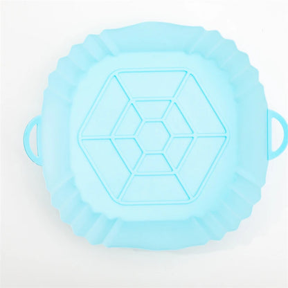 Reusable Silicone Air Fryer Liners – Non-Stick Food Safe Air Fryer Basket Pot (Round & Square)