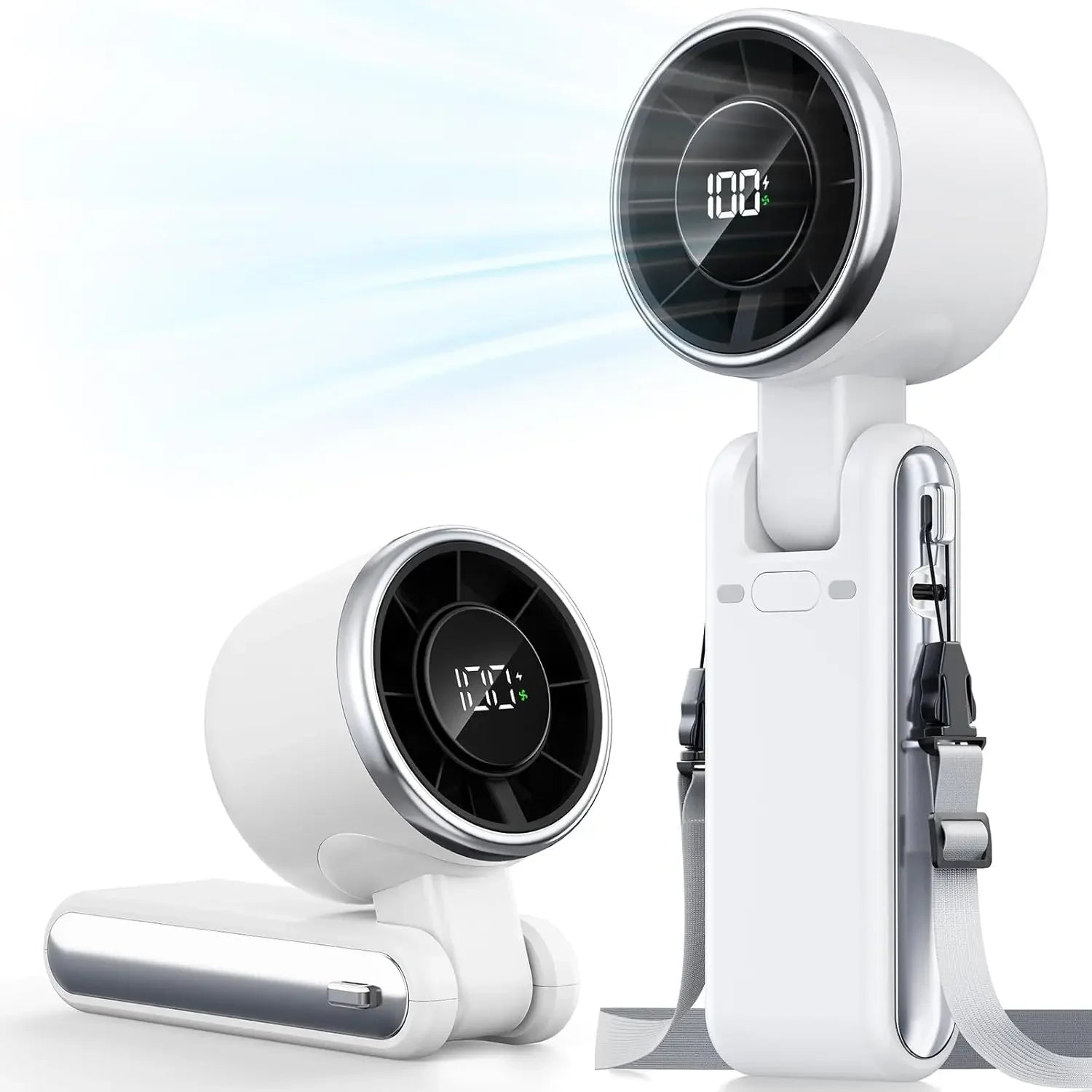 Mini USB fan full product view with accessories
