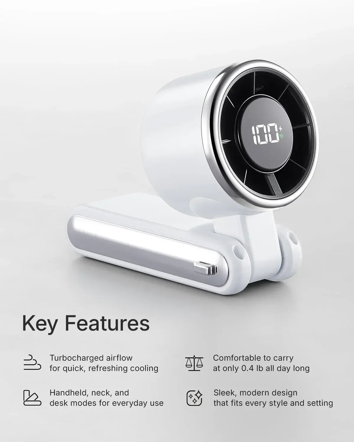 Personal cooling fan speed adjustment buttons