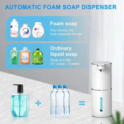Comparison image showing touchless vs. traditional pump dispensers.