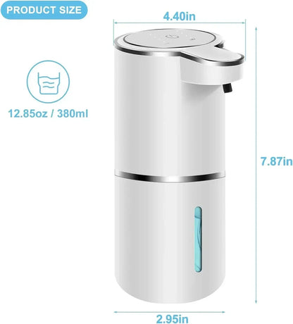TouchFlow™ Automatic Foaming Soap Dispenser – USB Rechargeable Touchless Sensor, 380ML, 4 Adjustable Foam Levels