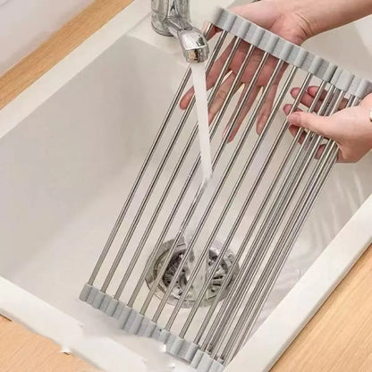 Multipurpose Roll-Up Dish Drying Rack | Space-Saving Over Sink Rack