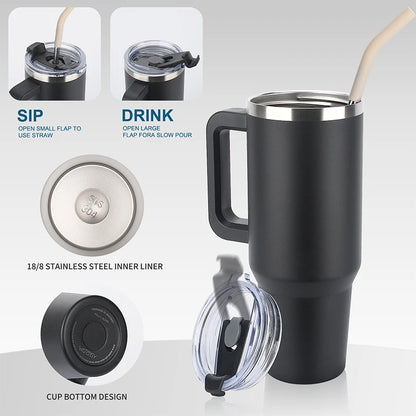 WATERSY 20oz/30oz/40oz Tumbler with Handle & Straw Large Capacity Insulated Cup, 304 Stainless Steel Vacuum Thermal Mug