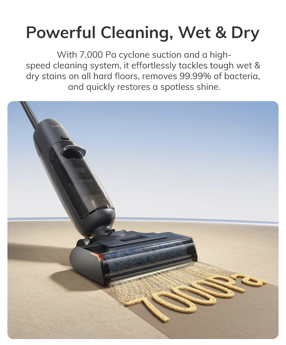 Premium cordless floor cleaning machine with self-cleaning system