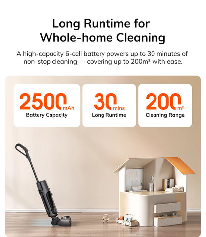 ILIFE W90 Pro Cordless Wet Dry Vacuum Cleaner & Smart Mop | 7000Pa Suction | Self-Cleaning Floor Washer