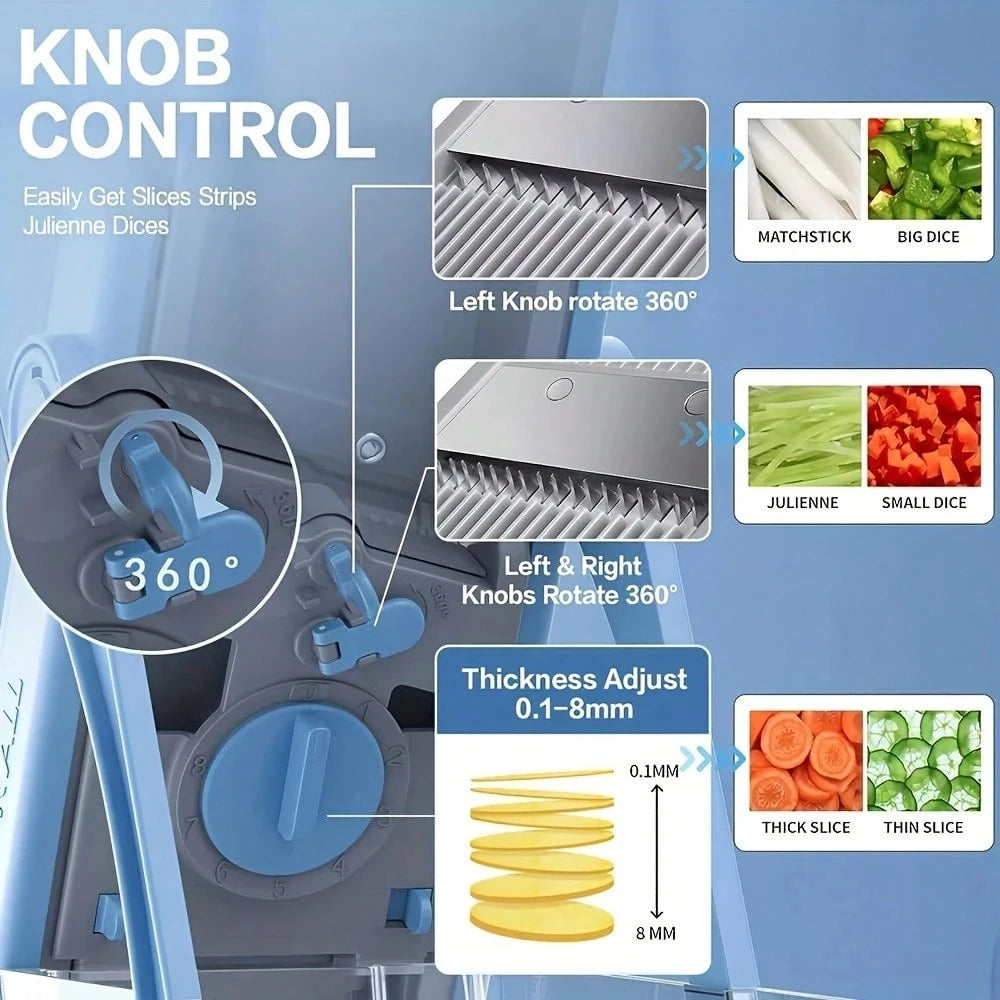 3-in-1 vegetable chopper for slicing dicing and shredding