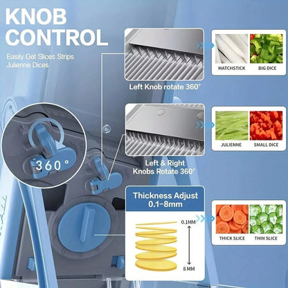 3-in-1 vegetable chopper for slicing dicing and shredding