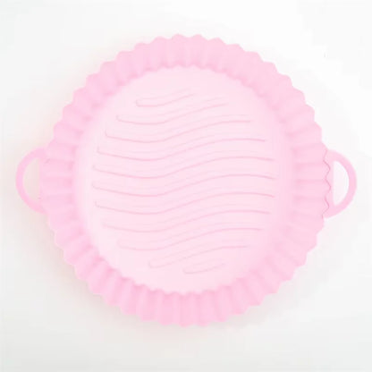 Reusable Silicone Air Fryer Liners – Non-Stick Food Safe Air Fryer Basket Pot (Round & Square)