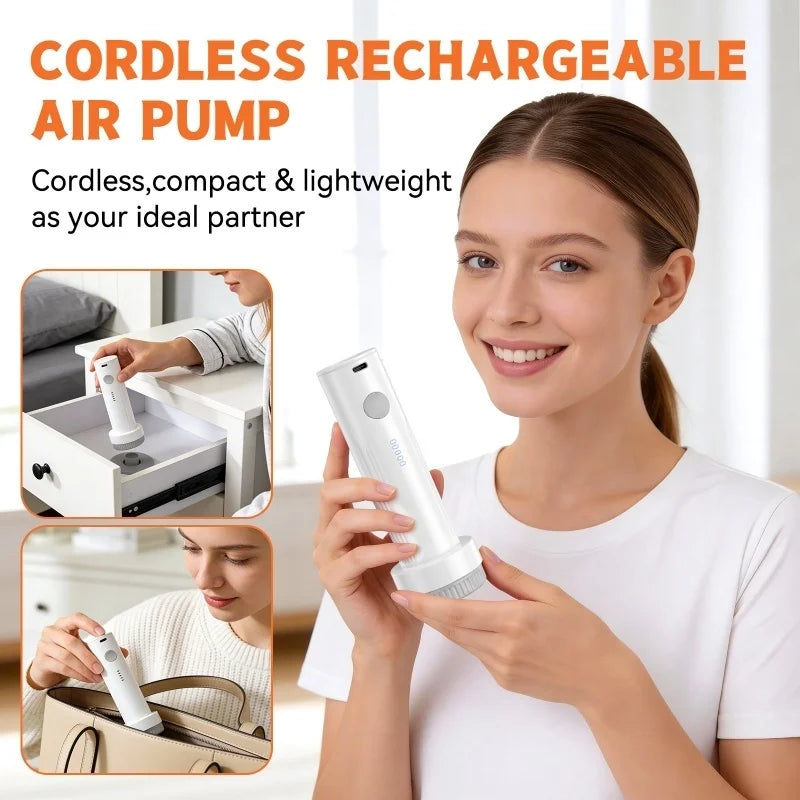 Electric Vacuum Pump for Storage Bags Portable Air Compressor Clothes Blanket Space Saving Home Travel Storage Bag