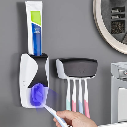 Wall-Mounted Automatic Toothbrush & Toothpaste Holder Set | ViralVaultX