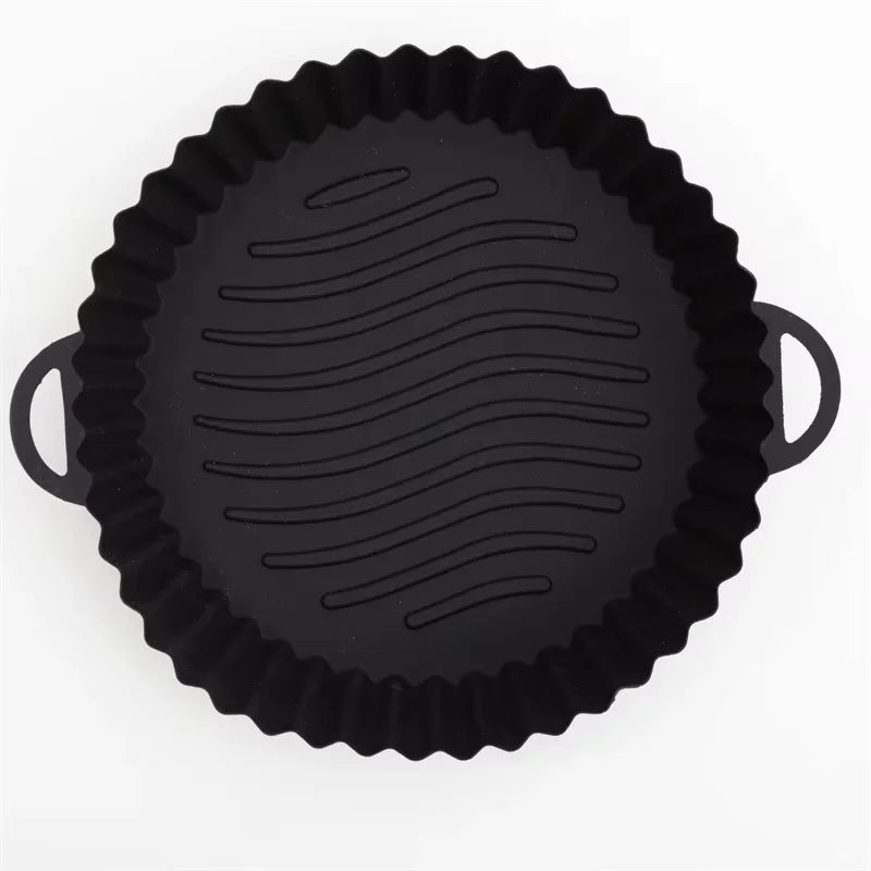 Reusable Silicone Air Fryer Liners – Non-Stick Food Safe Air Fryer Basket Pot (Round & Square)