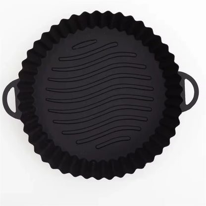 Reusable Silicone Air Fryer Liners – Non-Stick Food Safe Air Fryer Basket Pot (Round & Square)