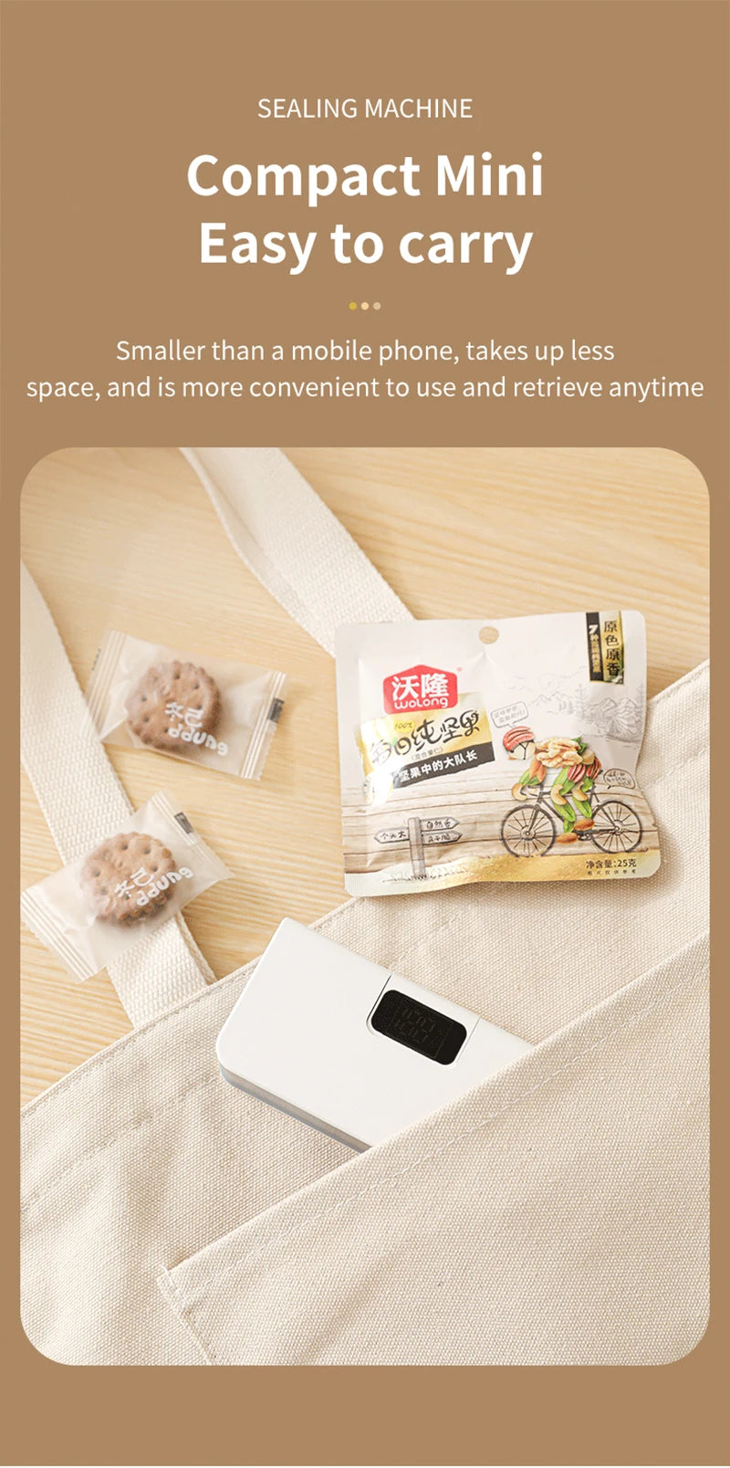 Plastic Bags Sealer Mini Sealing Machine Portable Handheld Mini Heat Bag Sealer USB Rechargeable Food Packaging Sealing Machine