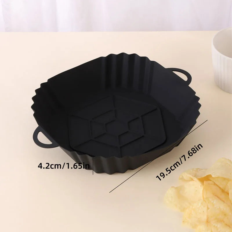 Round silicone air fryer liner for crispy cooking