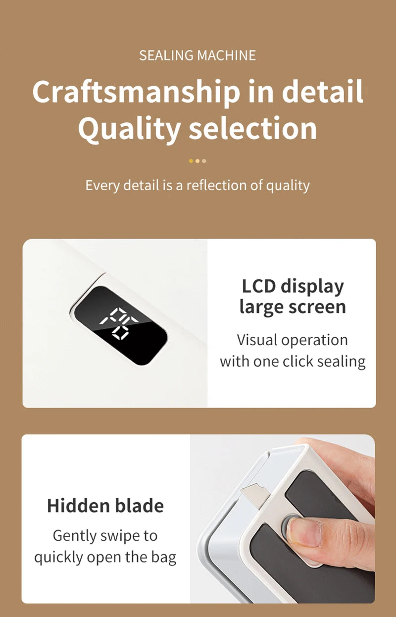 Plastic Bags Sealer Mini Sealing Machine Portable Handheld Mini Heat Bag Sealer USB Rechargeable Food Packaging Sealing Machine
