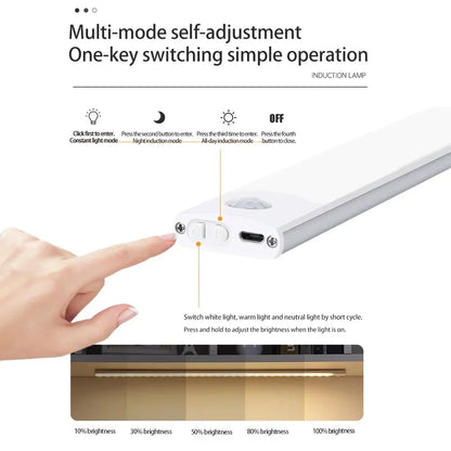 Motion Sensor Rechargeable Under Cabinet LED Light | ViralVaultX
