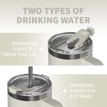 WATERSY 20oz/30oz/40oz Tumbler with Handle & Straw Large Capacity Insulated Cup, 304 Stainless Steel Vacuum Thermal Mug