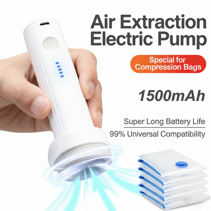Bolsas de almacenamiento al vacío con bomba eléctrica - Kit ahorra espacio