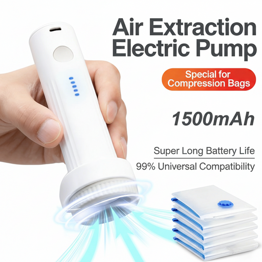 Bolsas de almacenamiento al vacío con bomba eléctrica - Kit ahorra espacio